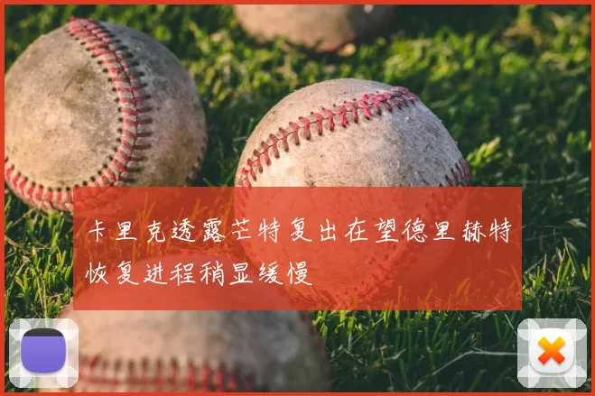 卡里克透露芒特复出在望德里赫特恢复进程稍显缓慢